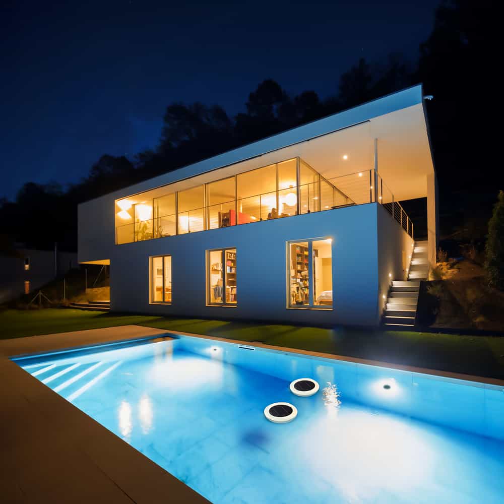 Transform your pool with Papaya, Newgarden's wireless pool light, offering dynamic color options and solar charging.