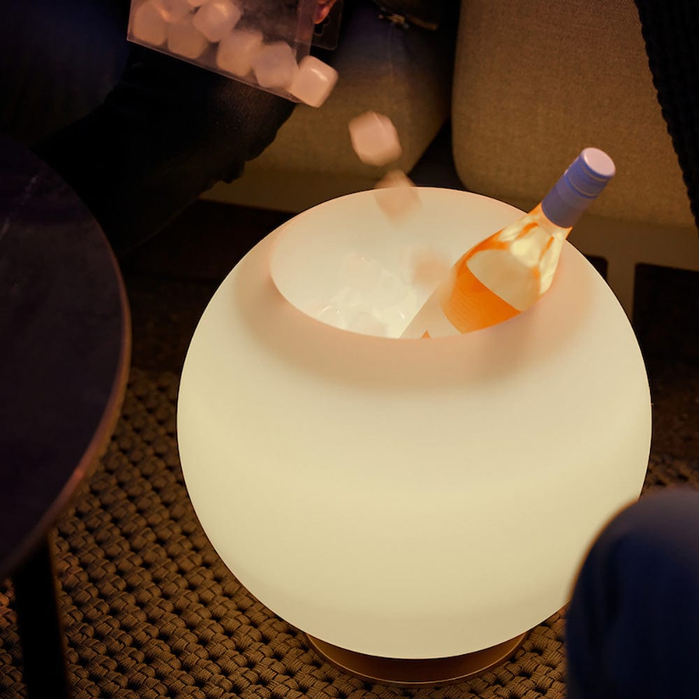Elevate your gatherings with the Kooduu Sphere - a stylish cooler and speaker in one, with dimmable light and balanced sound for the ultimate ambiance.